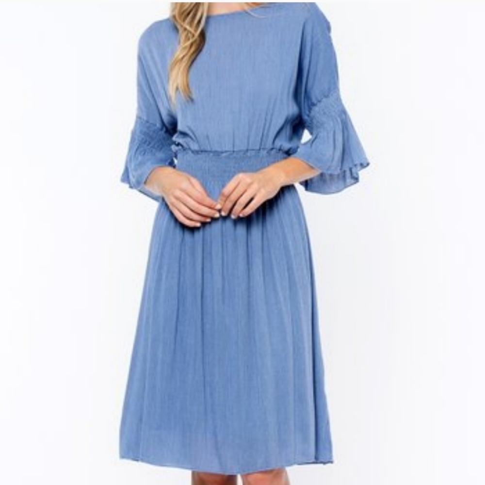 Orange Creek Dusty Blue Dress Medium